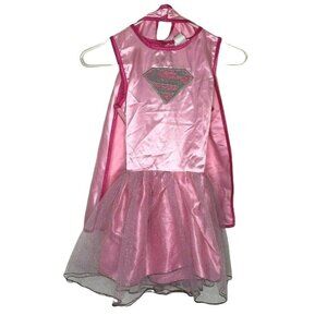 Rubies Super Girl Halloween Costume Medium Pink Dress Tule Cape Sparkle